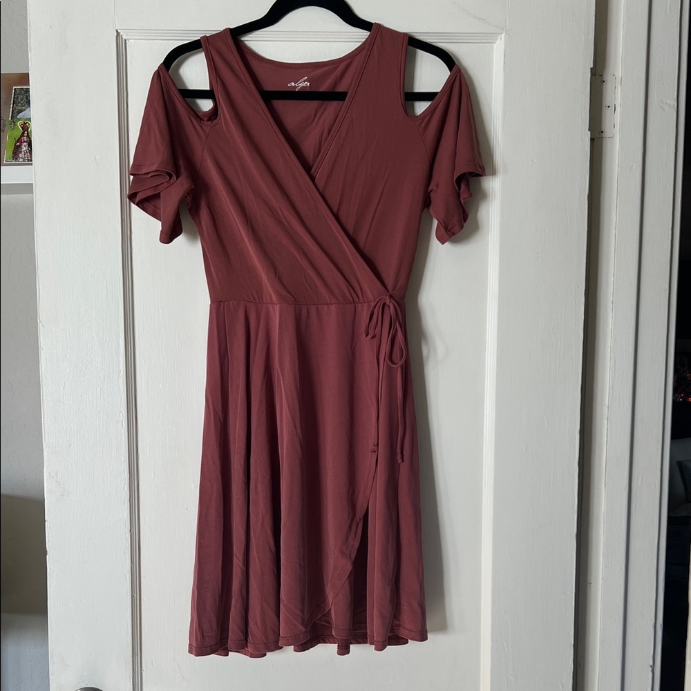 Olga Mauve Wrap Mini Dress